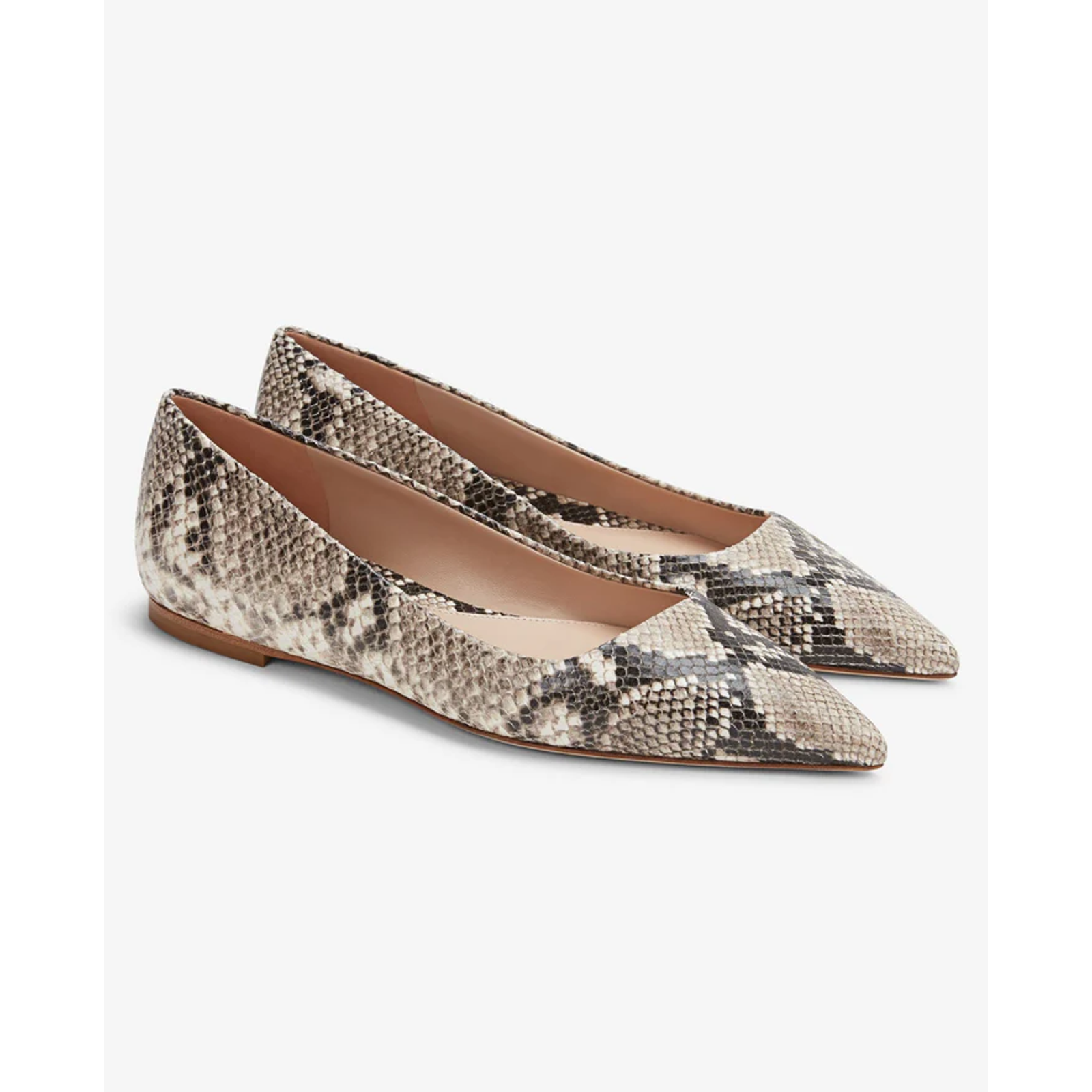 M.M. Lafleur Rowan Flats Pointed Toe Mm Snake Embossed